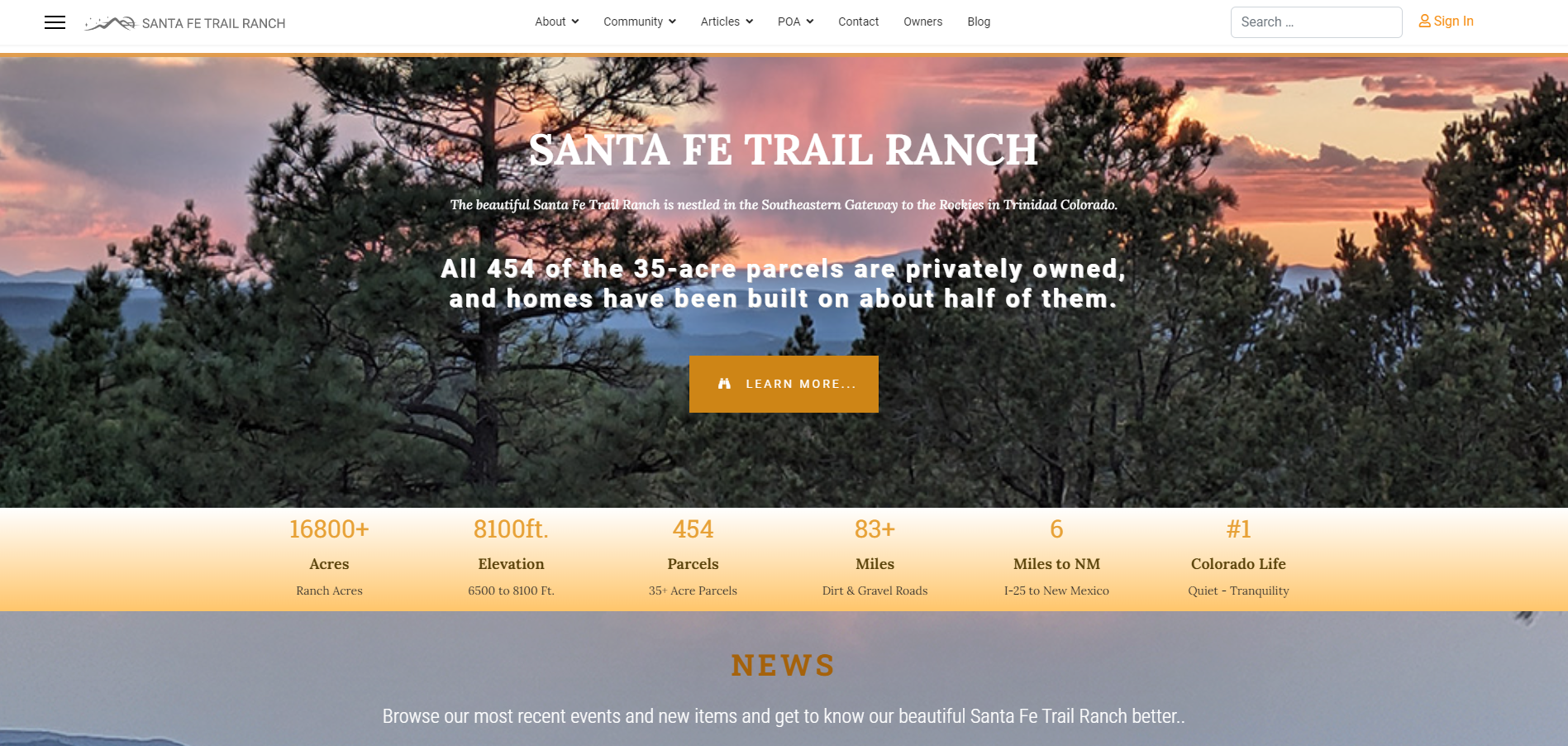 New Santa Fe Trail Ranch Website - Coming Soon!